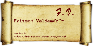 Fritsch Valdemár névjegykártya
